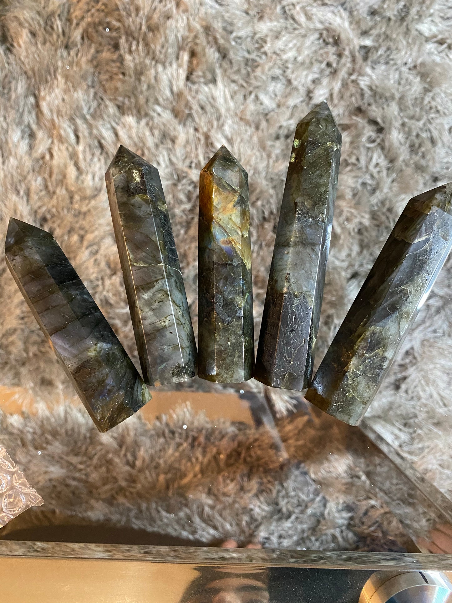Labradorite Tower Indigo Fluorite Tower metaphysics crystal gemstone crystal shop canadian local meditation manifestation spiritual healing holistic journey sage smudging palo santo toronto chakras alignment reiki