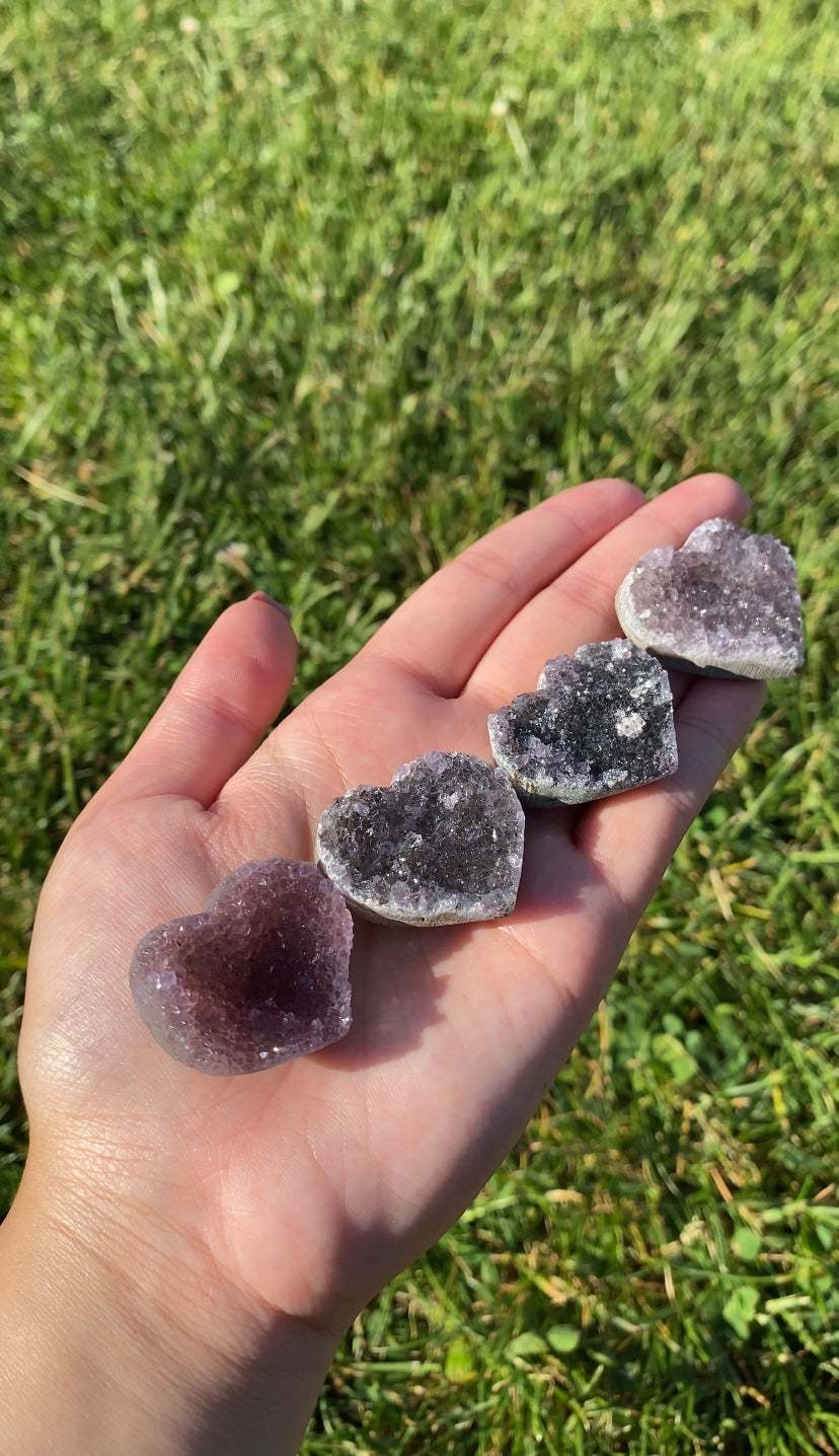 Druzy Amethyst Hearts