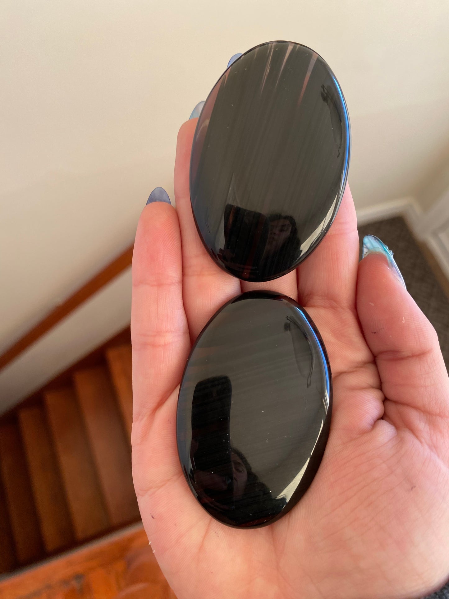 Midnight Lace Obsidian Worry Stone
