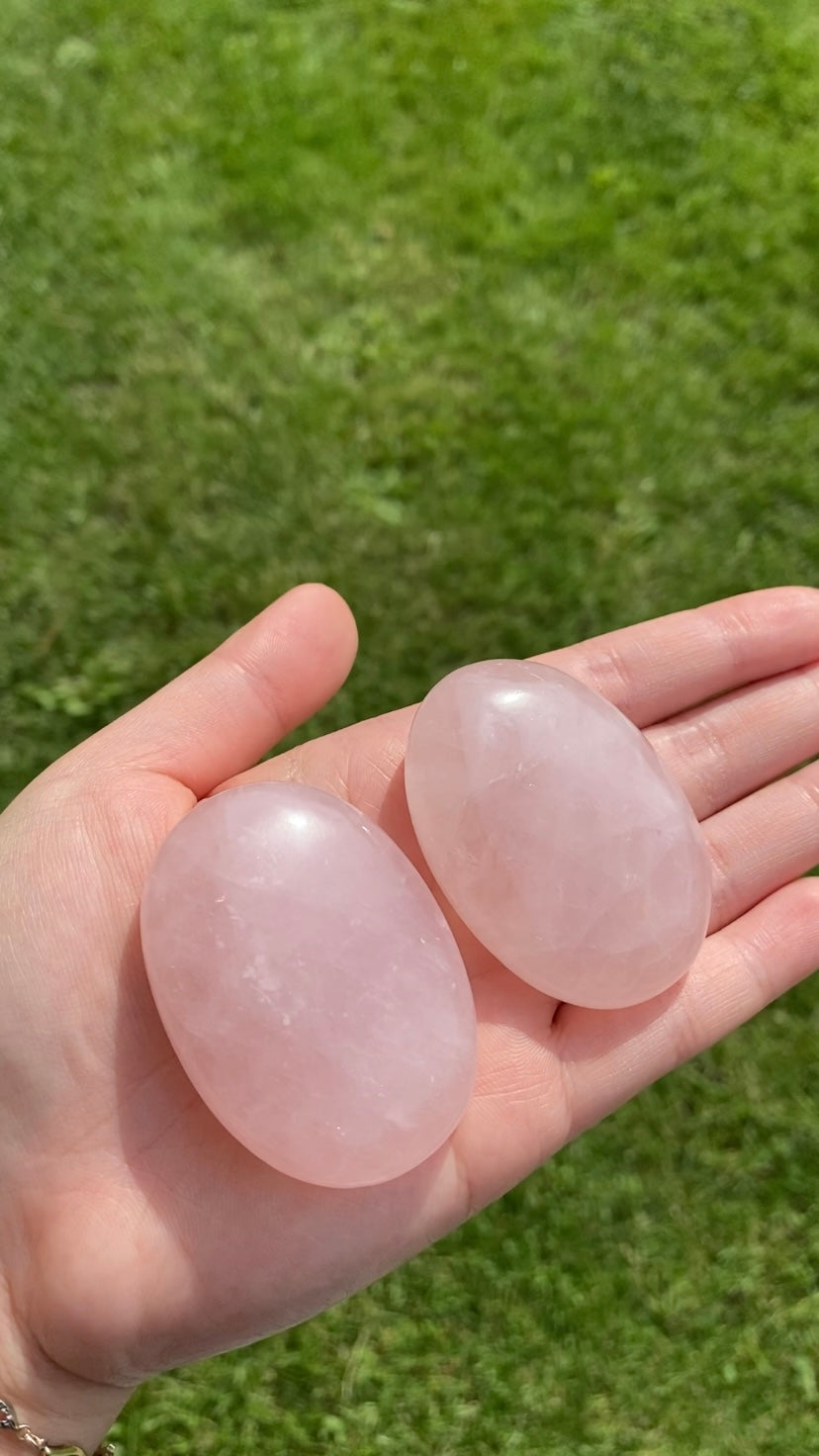 Rose Quartz Palm Stone