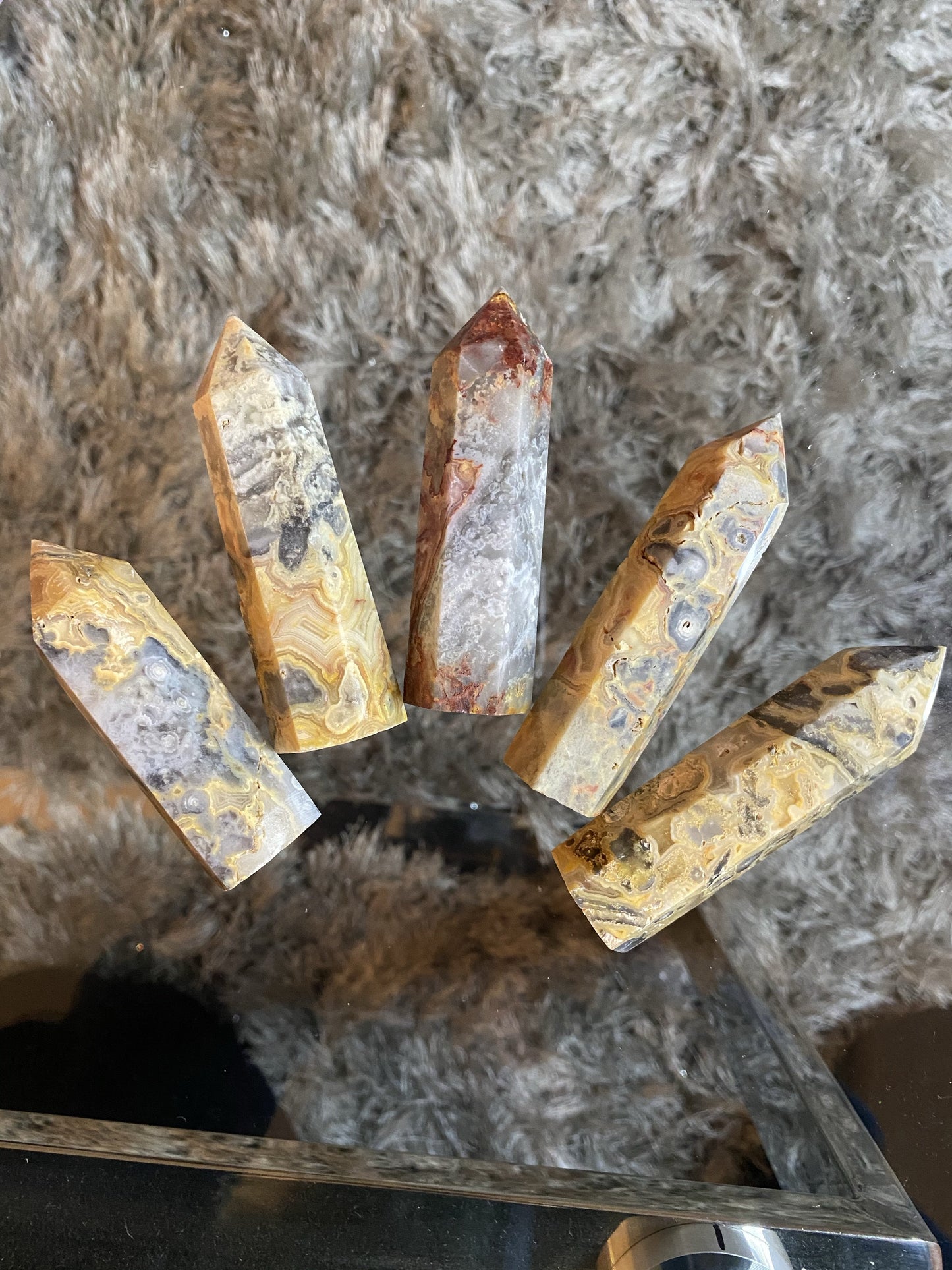 Crazy Lace Agate Tower  metaphysics crystal gemstone crystal shop canadian local meditation manifestation spiritual healing holistic journey sage smudging palo santo toronto