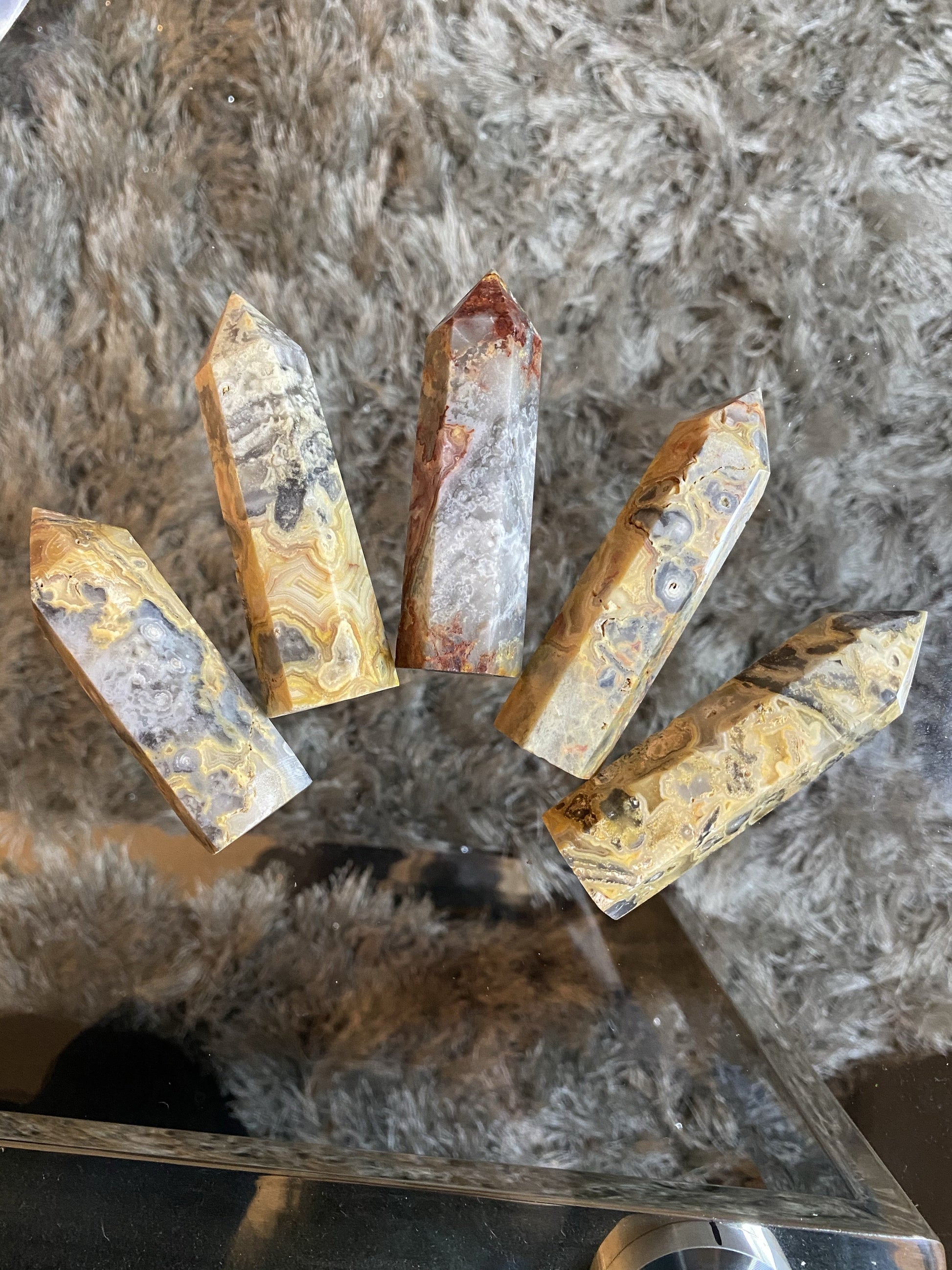Crazy Lace Agate Tower  metaphysics crystal gemstone crystal shop canadian local meditation manifestation spiritual healing holistic journey sage smudging palo santo toronto