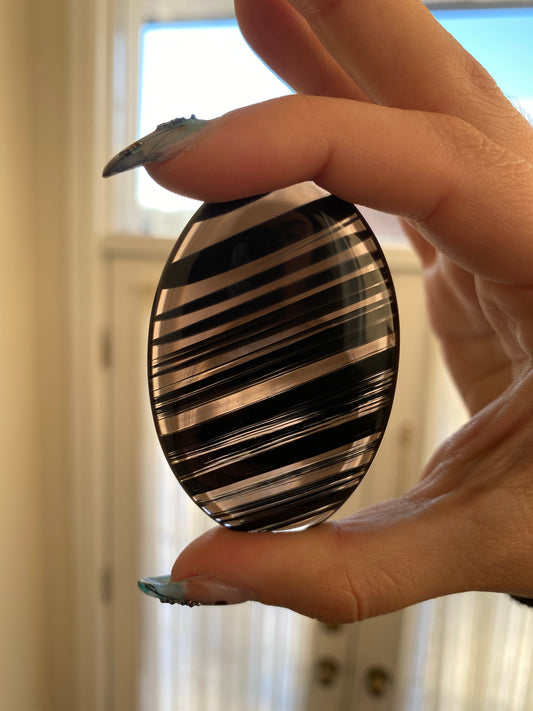 Midnight Lace Obsidian Worry Stone