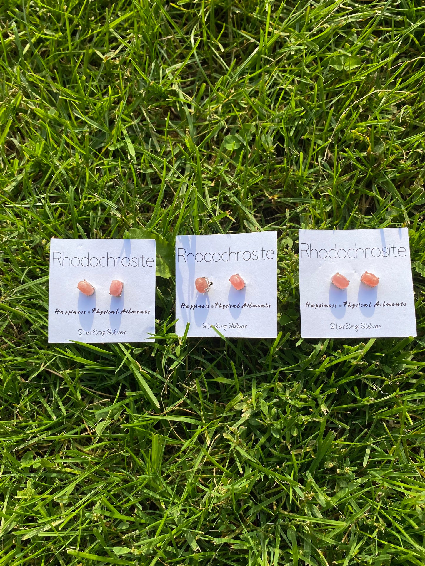 Rhodochrosite Studs