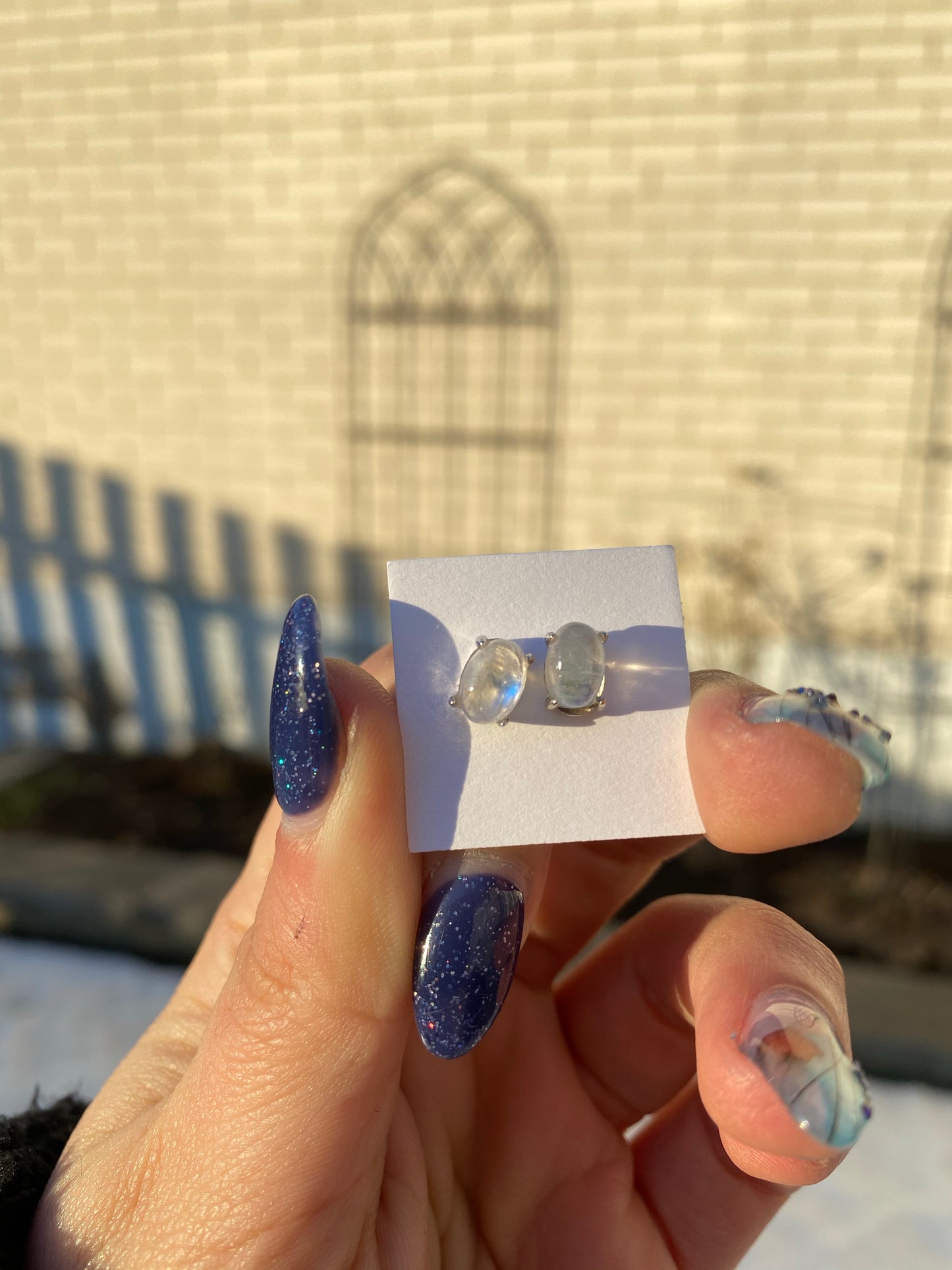 Moonstone Studs