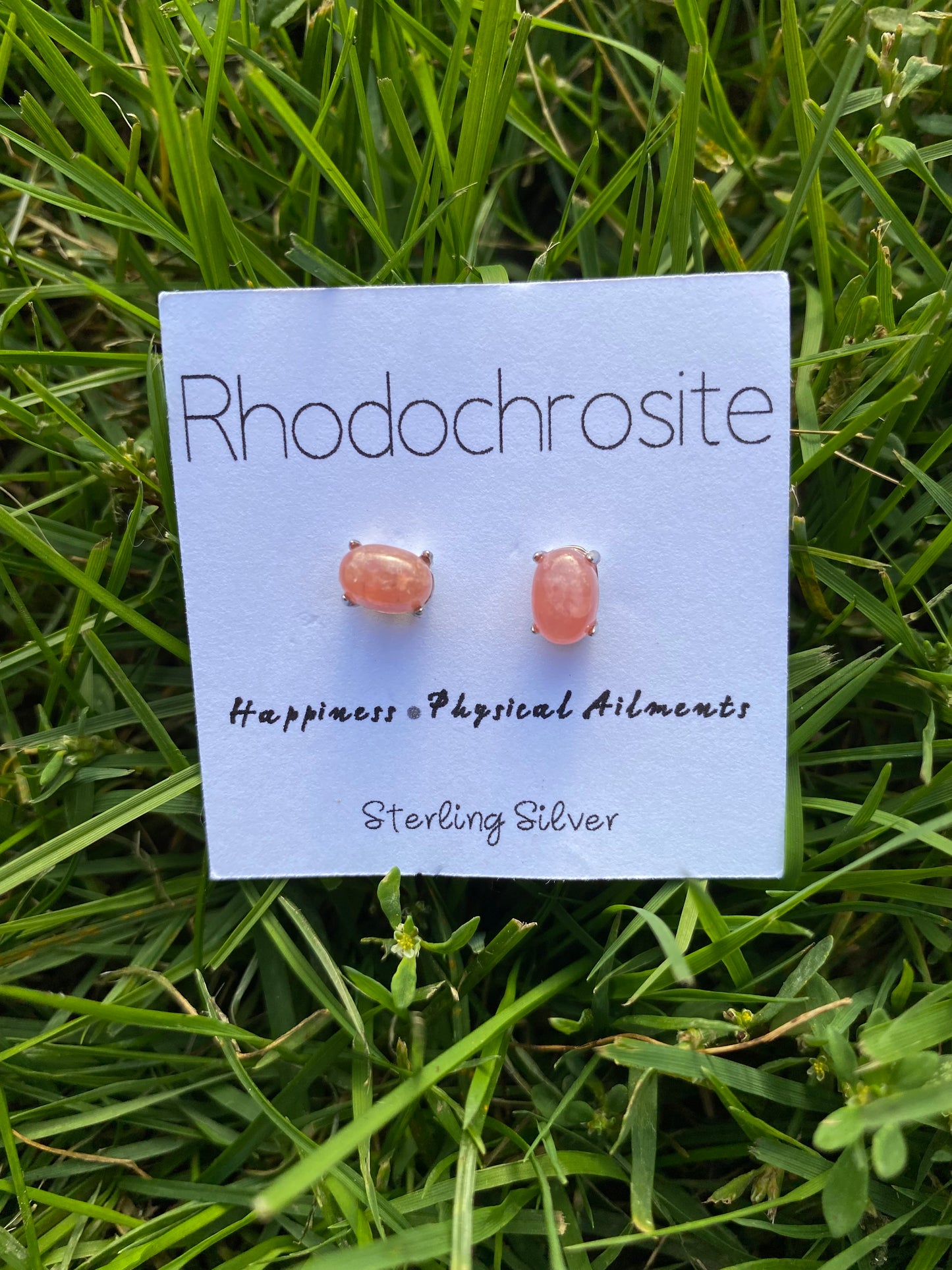 Rhodochrosite Studs
